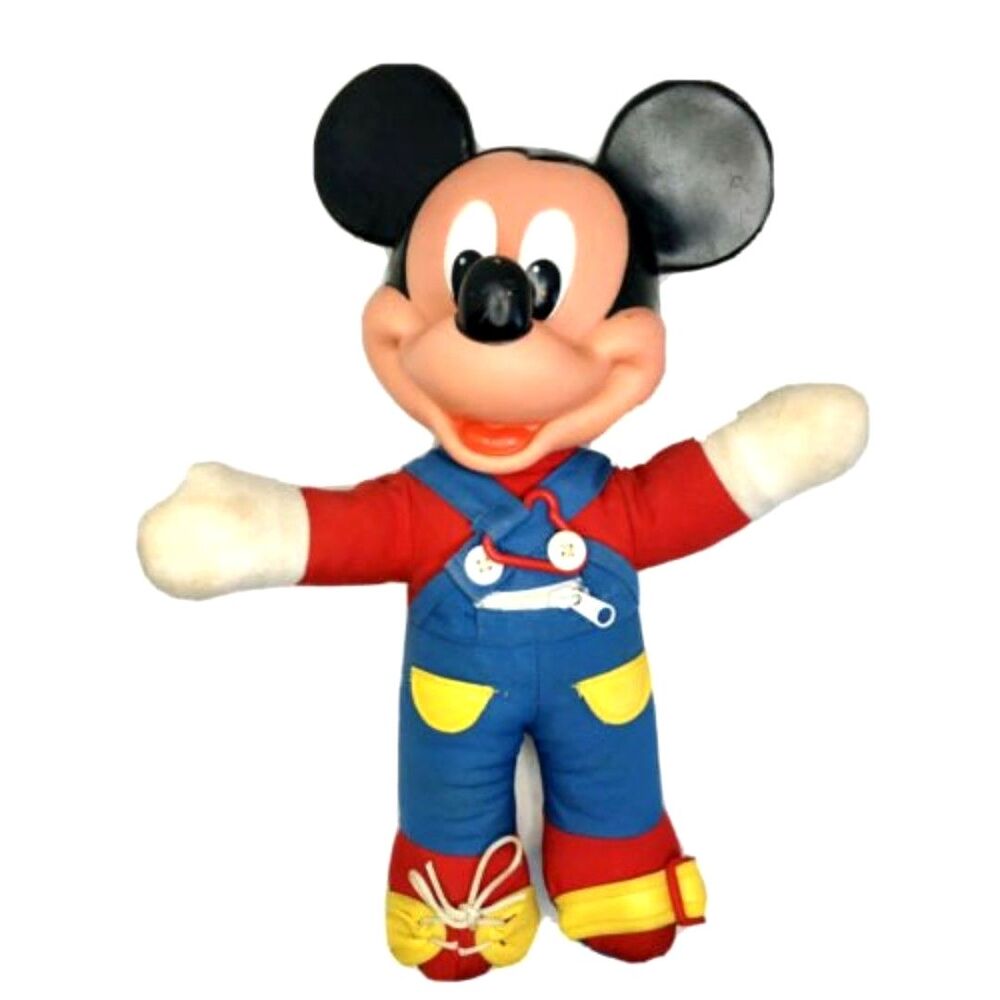 VTG 1980s Mickey Mouse Learn to Dress Me Doll Mattel Disney 13"